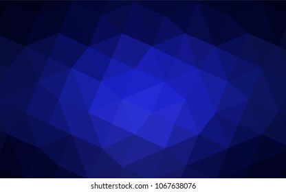Dark BLUE vector blurry triangle template. Creative illustration in halftone style with gradient. A completely new design for your business.