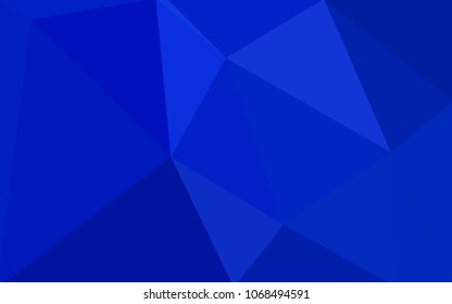 DARK BLUE vector blurry triangle background design. Geometric background in Origami style with gradient. 