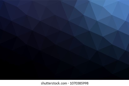 Dark BLUE vector blurry triangle pattern. Shining polygonal illustration, which consist of triangles. A completely new template for your business design.