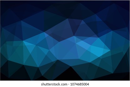 DARK BLUE vector blurry triangle background design. Geometric background in Origami style with gradient. 