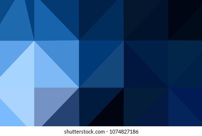 Dark BLUE vector blurry triangle pattern. A sample with polygonal shapes. A completely new design for your business.