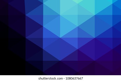 Dark BLUE vector blurry triangle template. Geometric illustration in Origami style with gradient.  A completely new design for your business.