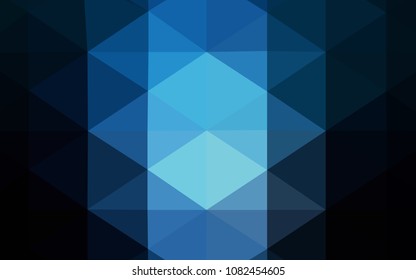Dark BLUE vector blurry triangle texture. Creative illustration in halftone style with gradient. Brand-new style for your business design.