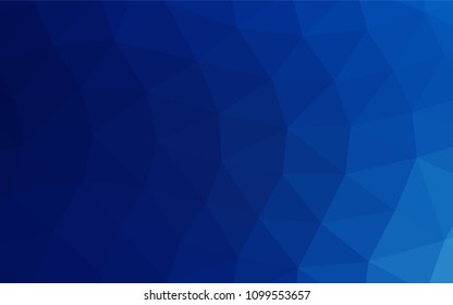 Dark BLUE vector blurry triangle pattern. Creative geometric illustration in Origami style with gradient. The polygonal design can be used for your web site.