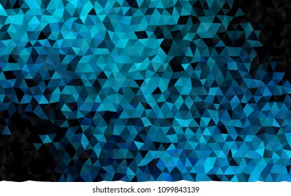 Dark BLUE vector blurry triangle pattern. Creative geometric illustration in Origami style with gradient. The textured pattern can be used for background.