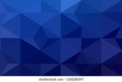 DARK BLUE vector blurry triangle background design. Geometric background in Origami style with gradient. 