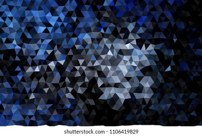 Dark BLUE vector blurry triangle background. A sample with polygonal shapes. Triangular pattern for your business design.