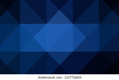 Dark BLUE vector blurry triangle texture. Elegant bright polygonal illustration with gradient. That pattern can be used as a part of a brand book.