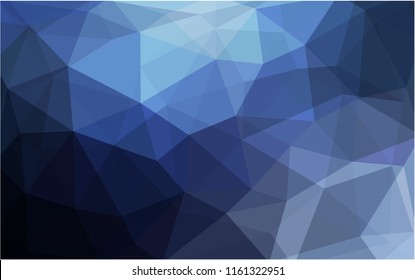 DARK BLUE vector blurry triangle background design. Geometric background in Origami style with gradient. 