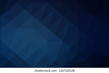 Dark BLUE vector blurry triangle texture. A sample with polygonal shapes. Textured pattern for background.