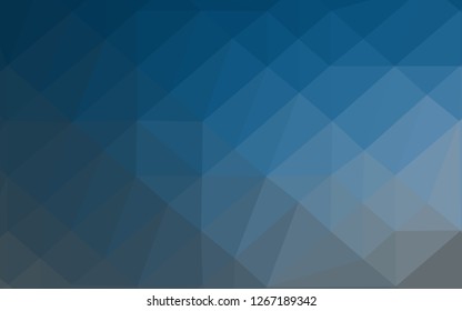 Dark BLUE vector blurry triangle template. Colorful illustration in Origami style with gradient.  Completely new template for your business design.