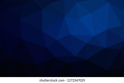 DARK BLUE vector blurry triangle background design. Geometric background in Origami style with gradient. 