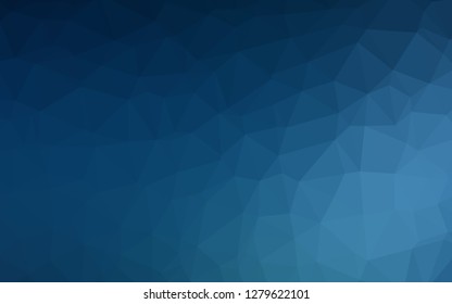 Dark BLUE vector blurry triangle template. A completely new color illustration in a vague style. Triangular pattern for your business design.