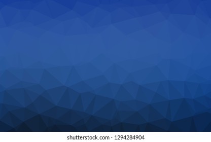 Dark BLUE vector blurry triangle template. Creative illustration in halftone style with gradient. Elegant pattern for a brand book.