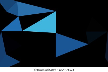 Dark BLUE vector blurry triangle texture. An elegant bright illustration with gradient. The best triangular design for your business.
