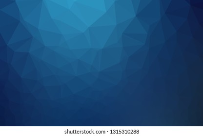 Dark BLUE vector blurry triangle template. Colorful illustration in abstract style with gradient. Triangular pattern for your business design.