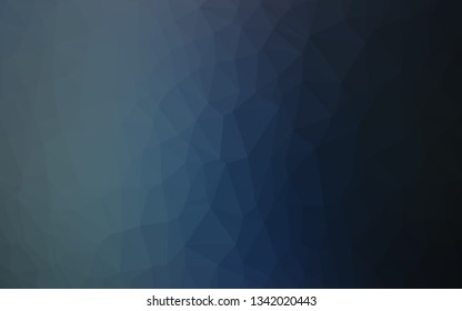 Dark BLUE vector blurry triangle template. Colorful illustration in Origami style with gradient.  Polygonal design for your web site.