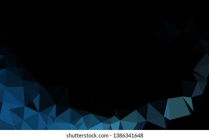 Dark BLUE vector blurry triangle template. Triangular geometric sample with gradient.  The best triangular design for your business.