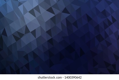 Dark BLUE vector blurry triangle template. Colorful illustration in Origami style with gradient.  Completely new template for your business design.