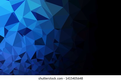 Dark BLUE vector blurry triangle template. Colorful illustration in Origami style with gradient.  Textured pattern for background.