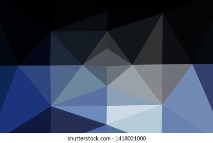 Dark BLUE vector blurry triangle pattern. Geometric illustration in Origami style with gradient. Triangular pattern for your business design.