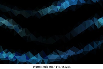 Dark BLUE vector blurry triangle pattern. Shining illustration, which consist of triangles. New texture for your design.
