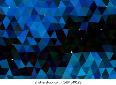Dark BLUE vector blurry triangle texture. A completely new color illustration in a vague style. Triangular pattern for your business design.