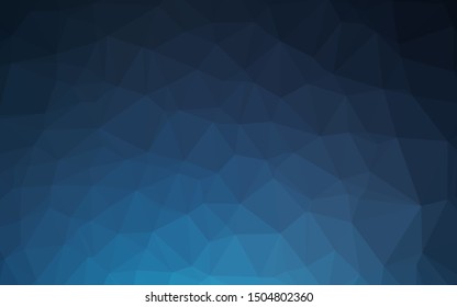 Dark BLUE vector blurry triangle pattern. A sample with polygonal shapes. Triangular pattern for your business design.