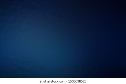 Dark BLUE vector blurry triangle texture. Triangular geometric sample with gradient.  Completely new design for your business.