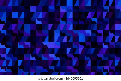 Dark BLUE vector blurry triangle background. A completely new color illustration in a vague style. Triangular pattern for your business design.