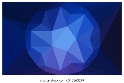 DARK BLUE vector blurry triangle background design. Geometric background in Origami style with gradient. 