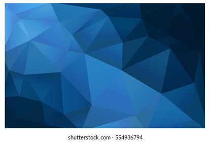 DARK BLUE vector blurry triangle background design. Geometric background in Origami style with gradient. 