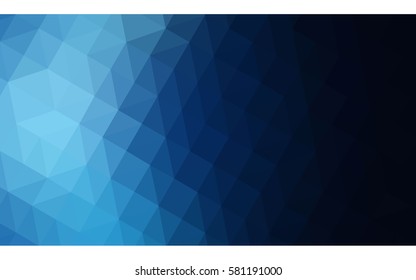 DARK BLUE vector blurry triangle background design. Geometric background in Origami style with gradient. 