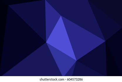 DARK BLUE vector blurry triangle background design. Geometric background in Origami style with gradient. 