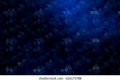 Dark BLUE vector blurry triangle background. Geometric illustration in Origami style with gradient.  The textured pattern can be used for background.