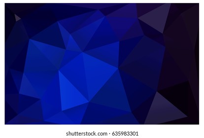 DARK BLUE vector blurry triangle background design. Geometric background in Origami style with gradient. 