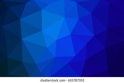 DARK BLUE vector blurry triangle background design. Geometric background in Origami style with gradient. 
