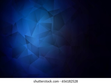 Dark BLUE vector blurry triangle pattern. Shining illustration, which consist of triangles. Triangular pattern for your business design.