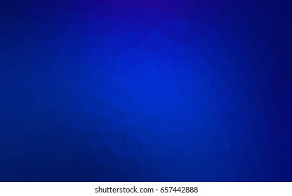 DARK BLUE vector blurry triangle background design. Geometric background in Origami style with gradient. 