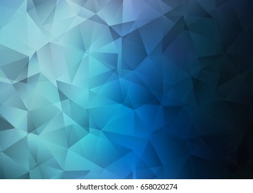 Dark BLUE vector blurry triangle background. Geometric illustration in Origami style with gradient.  The completely new template can be used for your brand book.