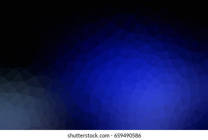 DARK BLUE vector blurry triangle background design. Geometric background in Origami style with gradient. 