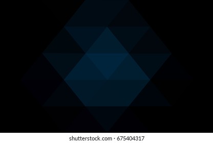 DARK BLUE vector blurry triangle background design. Geometric background in Origami style with gradient. 