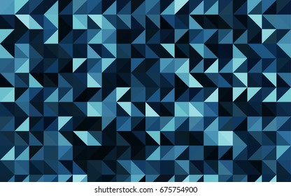 Dark BLUE vector blurry triangle pattern. Brand-new colored illustration in blurry style with gradient. The polygonal design can be used for your web site.