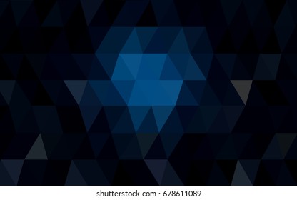 DARK BLUE vector blurry triangle background design. Geometric background in Origami style with gradient. 