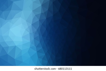 DARK BLUE vector blurry triangle background design. Geometric background in Origami style with gradient. 