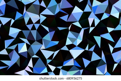 Dark BLUE vector blurry triangle template. Triangular geometric sample with gradient.  Brand-new style for your business design.
