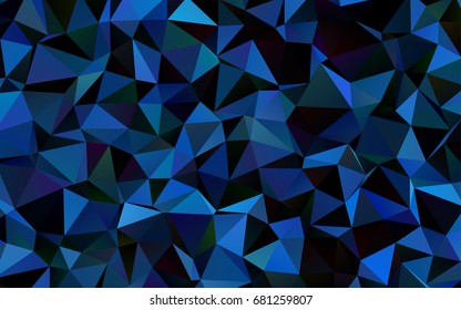 Dark BLUE vector blurry triangle background. Geometric illustration in Origami style with gradient.  Brand-new style for your business design.