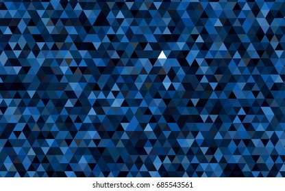 Dark BLUE vector blurry triangle pattern. Triangular geometric sample with gradient.  The completely new template can be used for your brand book.