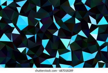 Dark BLUE vector blurry triangle pattern. A vague abstract illustration with gradient. A completely new design for your business.