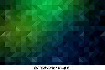 Dark BLUE vector blurry triangle pattern. Shining illustration, which consist of triangles. Brand-new style for your business design.